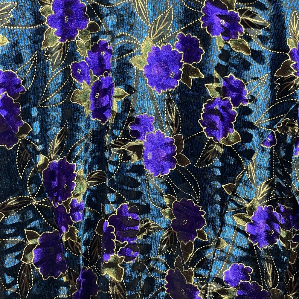 R & K Evening Floral Shacket Blazer Sz 12 Teal‎ Purple Gold Whimsigoth Fairy - Picture 2 of 8